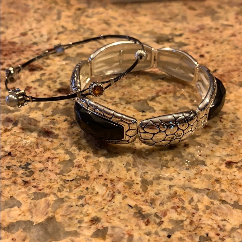 Two black bracelets